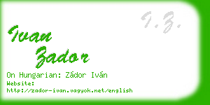 ivan zador business card