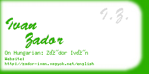ivan zador business card